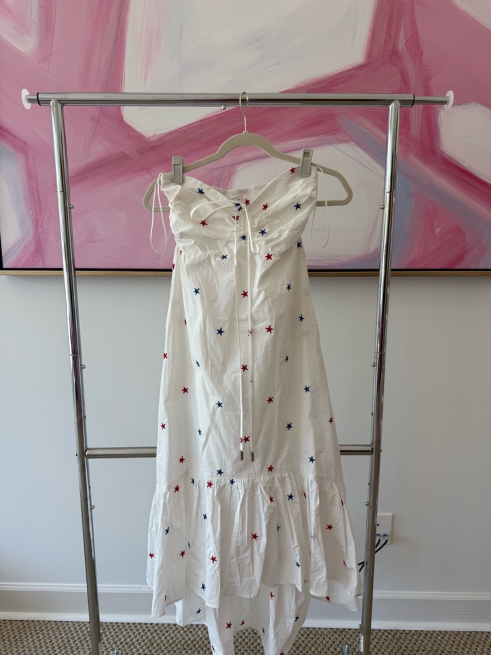Day + Moon White Star-Embroidered Eyelet Sundress, size s